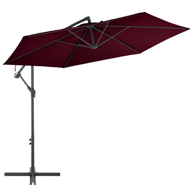 Foto van Vidaxl zweefparasol met aluminium paal 300 cm bordeauxrood