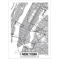 Foto van Canvas city map new york 30x40cm