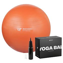 Foto van Fitnessbal - yoga bal - gymbal - zitbal - 65 cm - kleur: oranje