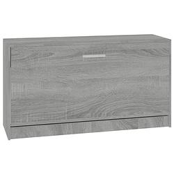 Foto van The living store schoenenbank - schoenenbanken - 80 x 24 x 45 cm - grijs sonoma eiken