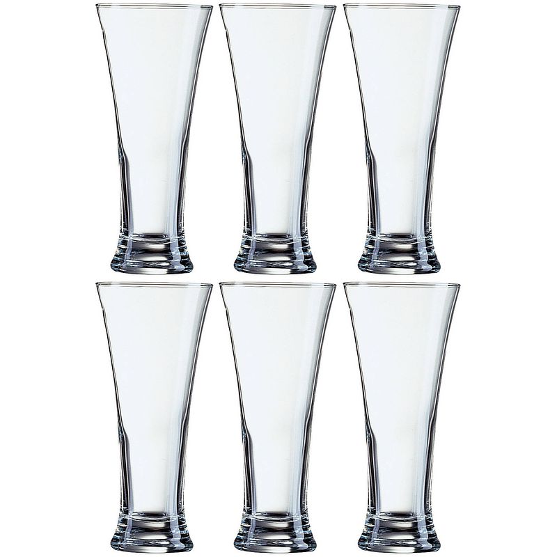 Foto van 6x stuks pilsner bierglazen voor witbier/rosebier 330 ml - bierglazen