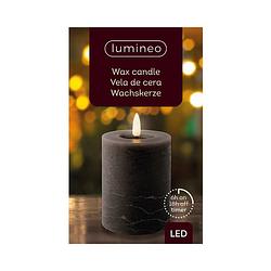 Foto van Lumineo - led kaars d7h11.2 cm grijs/warm wit kerst