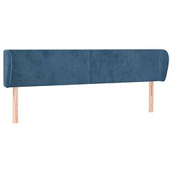 Foto van The living store klassiek donkerblauw hoofdbord - 183x23x78/88 cm - fluweel - hout - verstelbaar en comfortabel