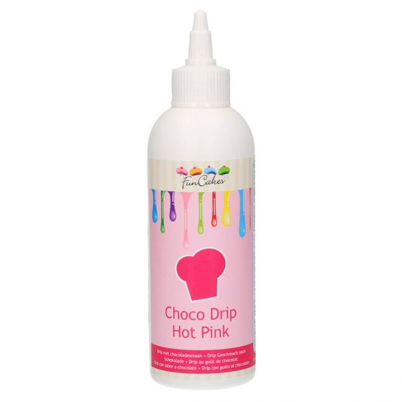 Foto van Funcakes choco drip hot pink 180 gram