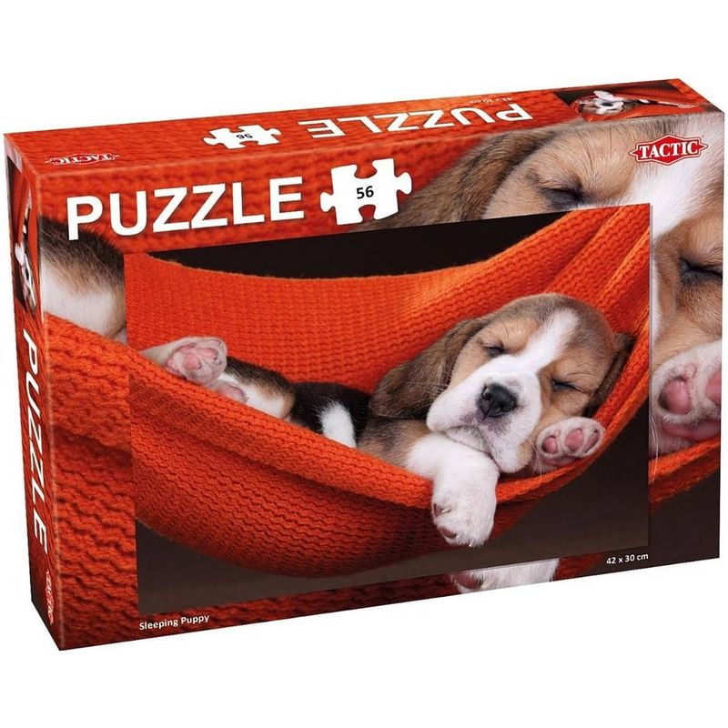 Foto van Tactic legpuzzel sleeping puppy junior karton 56 stukjes