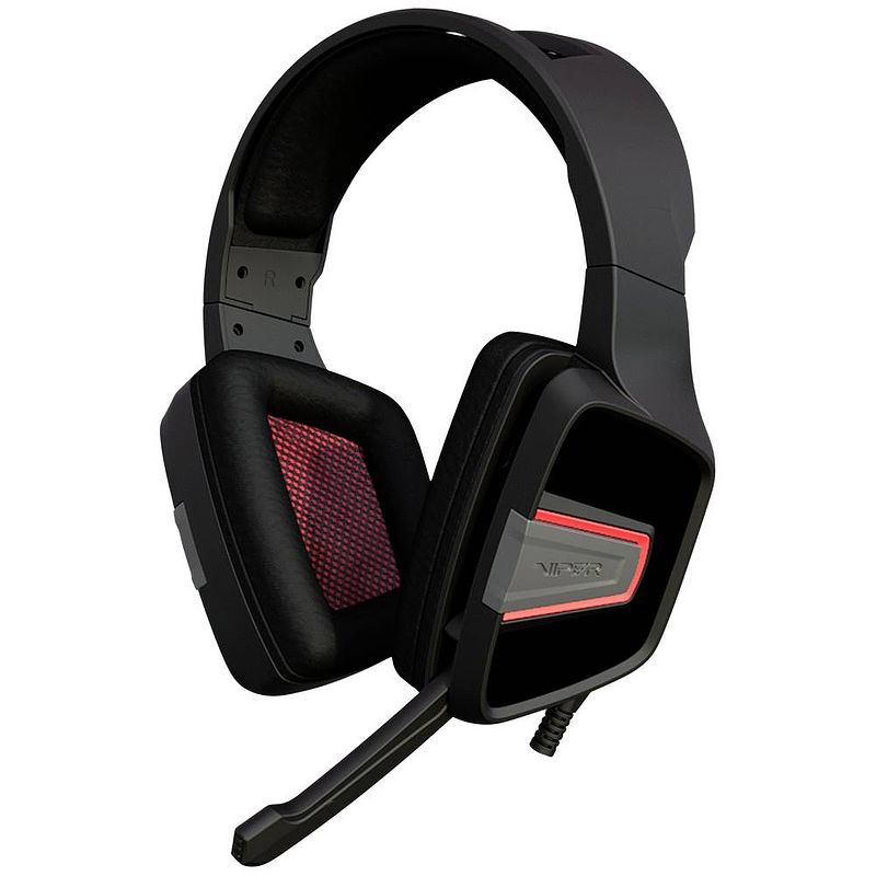 Foto van Viper pv3302jmk over ear headset kabel gamen stereo zwart noise cancelling volumeregeling, microfoon uitschakelbaar (mute)