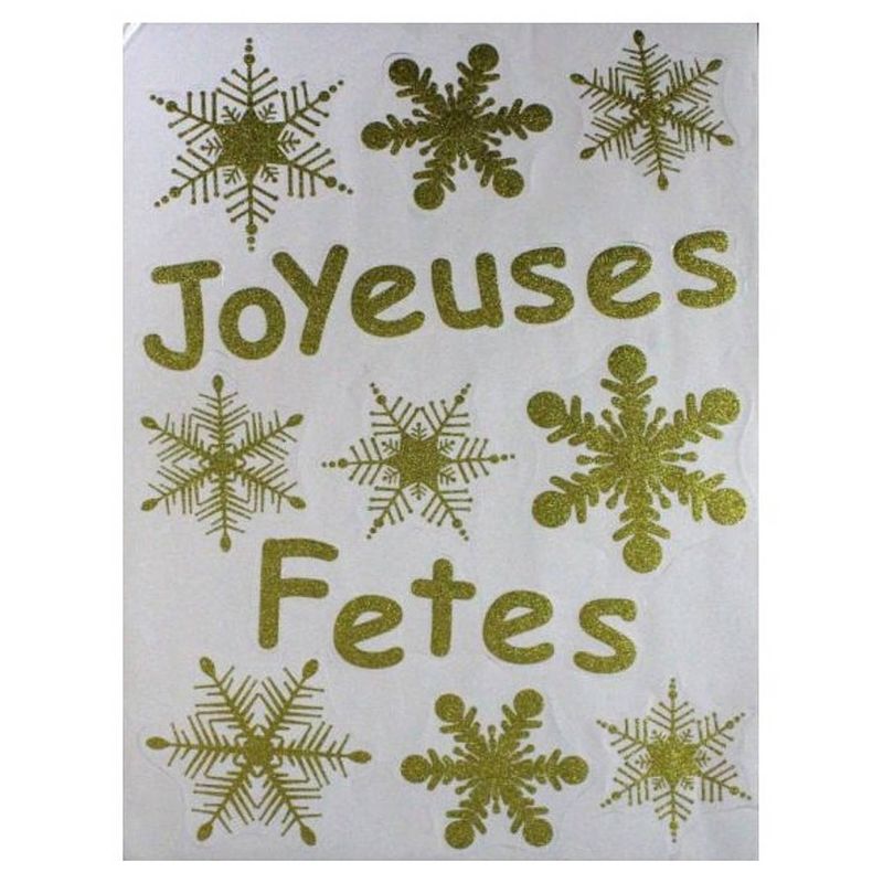 Foto van Peha stickerset ""joyeuses fetes"" 49 x 69 cm goud