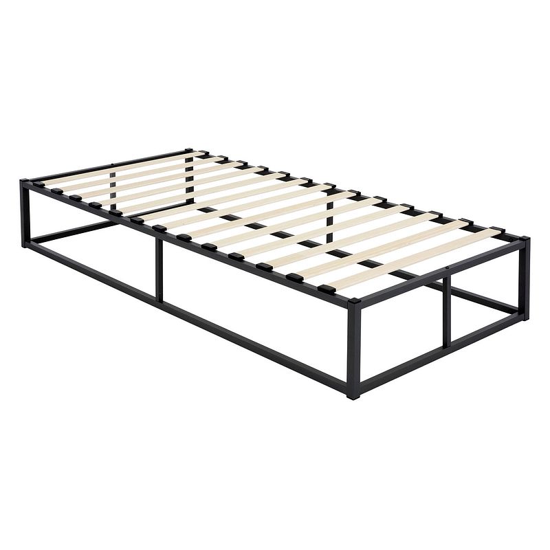 Foto van Ml design metalen bed zwart, 90x200 cm, gemaakt van stalen frame