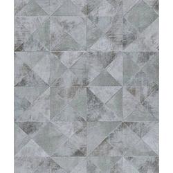 Foto van Topchic behang graphic shapes facet metallic grijs