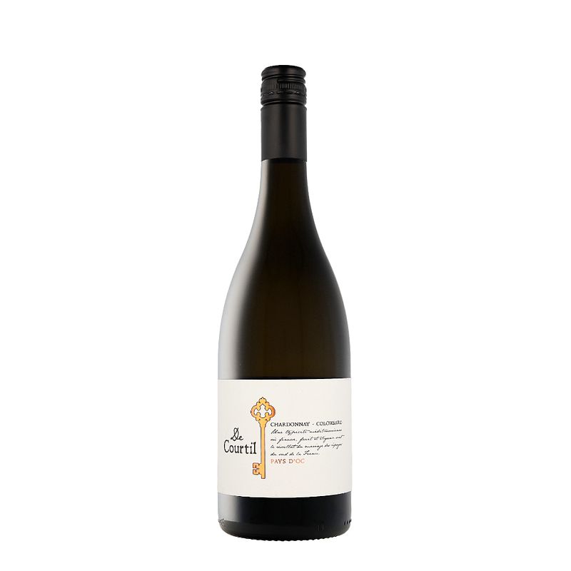 Foto van De courtil chardonnay colombard igp pays d'soc 75cl wijn