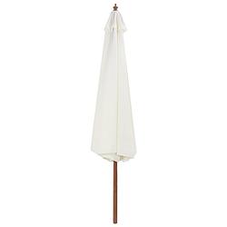 Foto van The living store parasol houten frame - polyester - zandwit - 350 x 256 cm