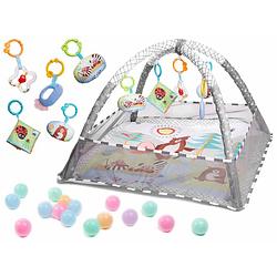 Foto van Activity center - educatieve mat met ballen - babymat - speelgoed - 18 ballen - activity gym - play mat - grijs