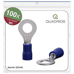Foto van Quadrios 22c448 ringkabelschoen dwarsdoorsnede (max.): 2.5 mm² gat diameter: 6.5 mm deels geïsoleerd blauw 1 set(s)