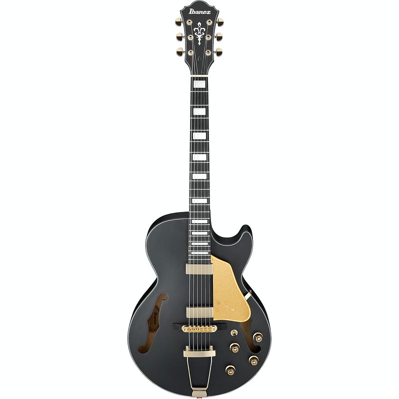 Foto van Ibanez artcore expressionist ag85-bkf black flat hollowbody