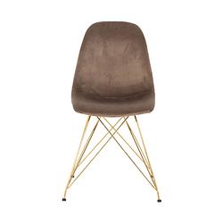 Foto van Giga meubel stoel velvet champagne - set van 2 - 44x45x82,5cm - stoel jamie luxe