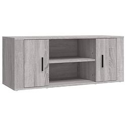 Foto van The living store - televisiekast - grijs sonoma eiken - 100 x 35 x 40 cm (b x d x h)