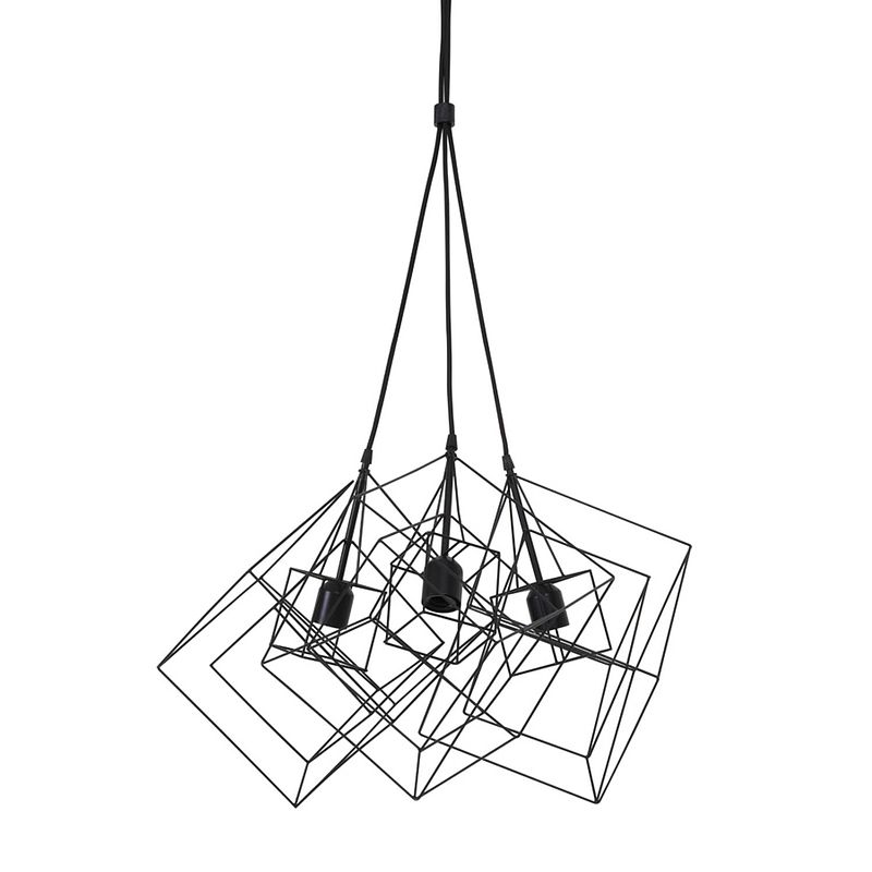 Foto van Light & living - hanglamp kubinka - 25x25x26 - zwart