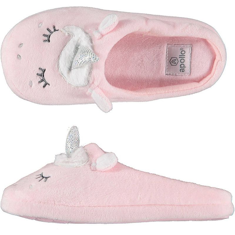 Foto van Meisjes instap slippers/pantoffels eenhoorn roze maat 31-32 - sloffen - volwassenen