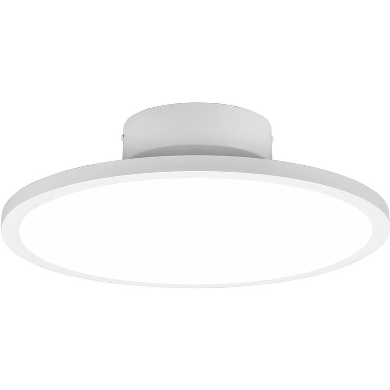 Foto van Led plafondlamp - plafondverlichting - trion trula - 29w - natuurlijk wit 4000k - dimbaar - rond - mat wit - aluminium