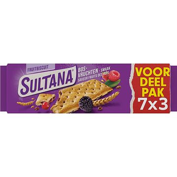 Foto van Sultana fruitbiscuit bosvruchten smaak voordeelpak promopack 7 x 3 stuks 306g bij jumbo