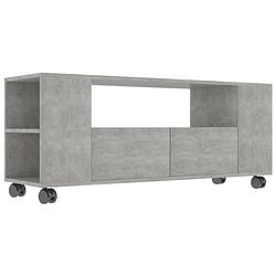 Foto van The living store tv-meubel classic 120x35x48 cm - bewerkt hout - betongrijs