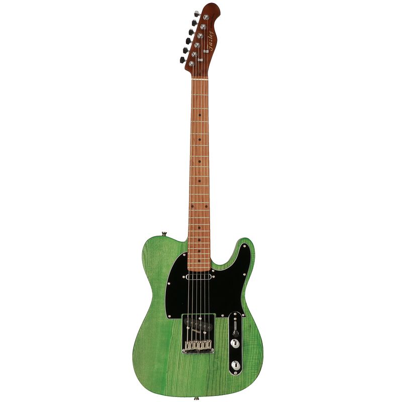 Foto van Fazley outlaw series coyote plus ss green elektrische gitaar met gigbag