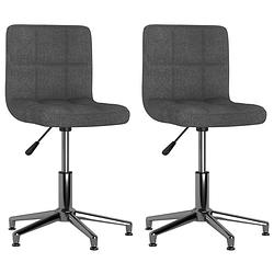 Foto van The living store draaibare eetkamerstoelen - donkergrijs fluweel - 40x47x(74.5-88.5)cm - set van 2