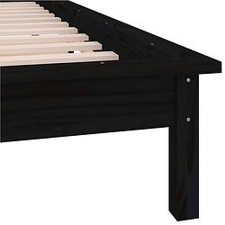 Foto van The living store bedframe - grenenhout - 90 x 190 cm - led-verlichting - zwart