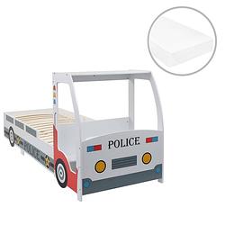 Foto van Vidaxl kinderbed politieauto met 7 zone h2 h3 matras 90x200 cm