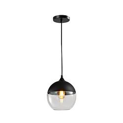 Foto van Quvio hanglamp glas rond zwart - quv5103l-black