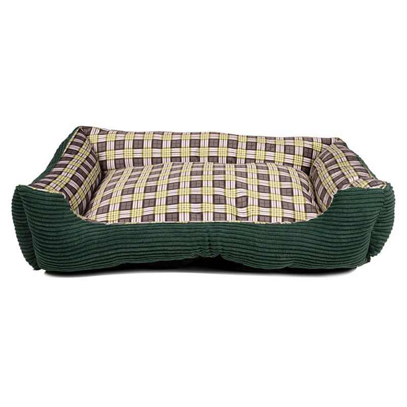 Foto van Pet comfort hondenkussen 75 x 58 cm polyurethaan/polyester groen