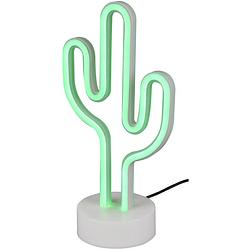 Foto van Led tafellamp - trion cactus - 1w - usb - rond - mat wit - kunststof
