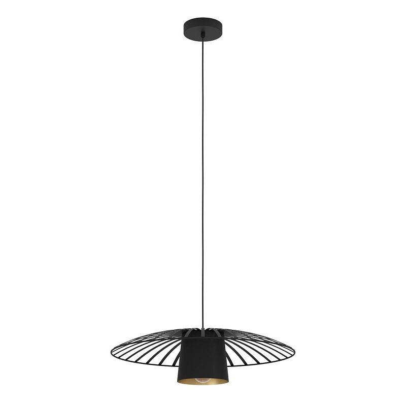 Foto van Eglo felixkirk hanglamp - e27 - ø 57 cm - zwart/goud - staal