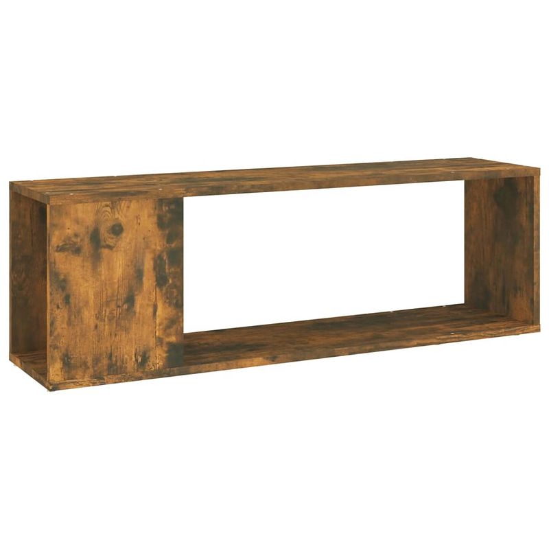 Foto van The living store tv-meubel - gerookt eiken - afmetingen- 100 x 24 x 32 cm - praktisch materiaal