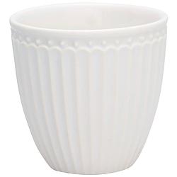 Foto van Greengate espressokopje (mini latte cup) alice wit 125 ml - h 7 cm - ø 7 cm