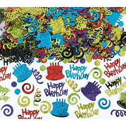 Foto van Amscan confetti ""happy birthday"" 141 gram multicolor