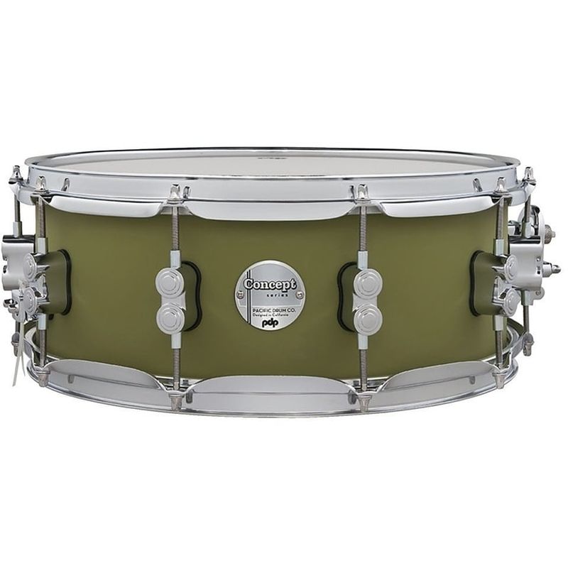 Foto van Pdp drums pd805504 concept maple finish satin olive 14 x 5.5 inch snaredrum