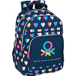 Foto van Schoolrugzak benetton corazones multicolour marineblauw