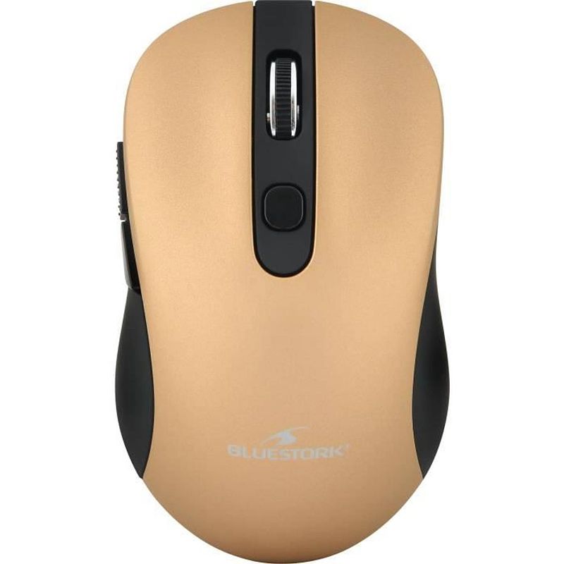 Foto van Bluestork draadloze muis - 2,4 ghz - 6 knoppen - metallic goud