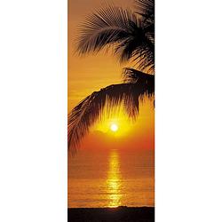 Foto van Komar palmy beach sunrise fotobehang 92x220cm 2-delen