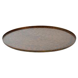 Foto van Ptmd cars brass antique iron tray round l