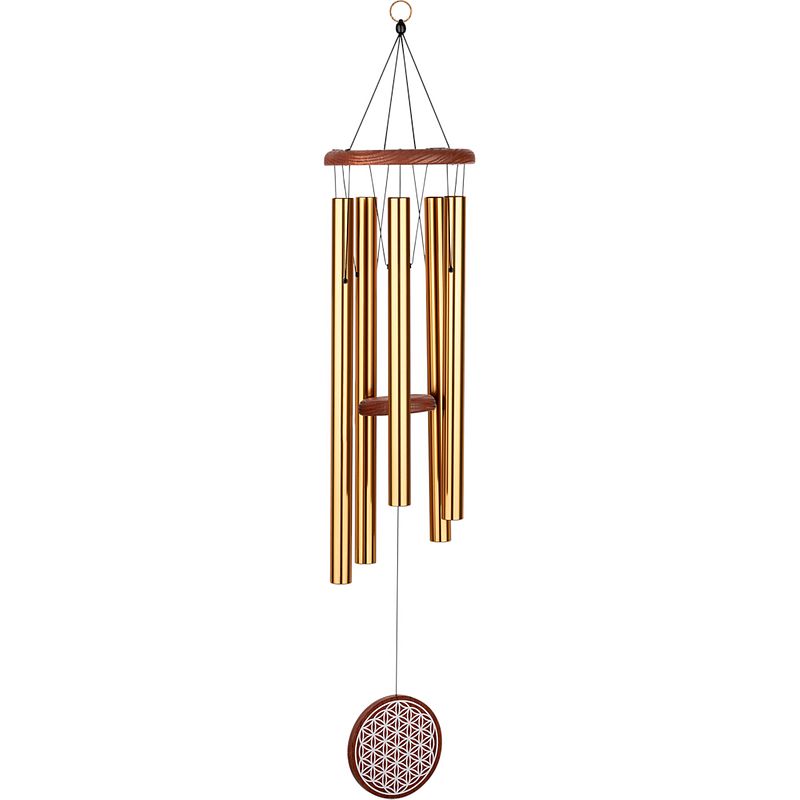 Foto van Meinl folmc36b meditation chime flower of life bronze windchime met 5 staafjes