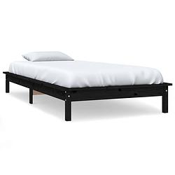 Foto van The living store bed - klassiek houten bedframe - 212 x 101.5 x 26 cm - zwart - geschikt voor 90 x 200 cm matras (excl