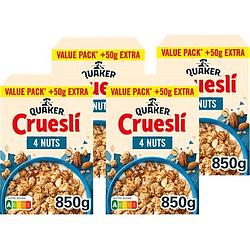 Foto van Quaker cruesli 4 noten voordeelverpakking 4 x 850gr bij jumbo