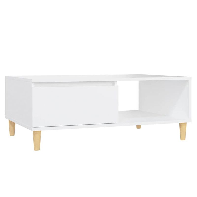 Foto van The living store spaanplaat middentafel - 90 x 60 x 35 cm - opbergruimte