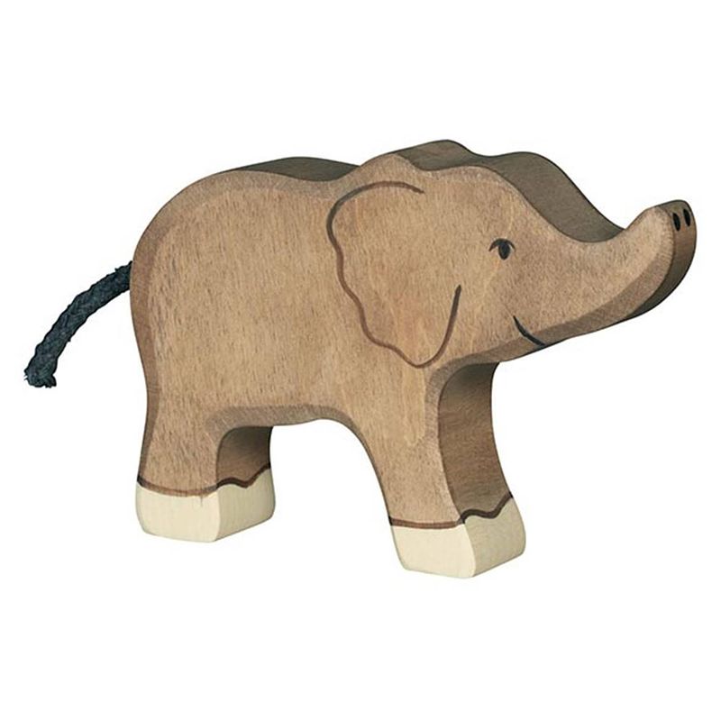 Foto van Holztiger elephant, small, trunk raised ca. 12 x 2