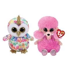 Foto van Ty - knuffel - beanie boo's - enchanted owl & camilla poodle