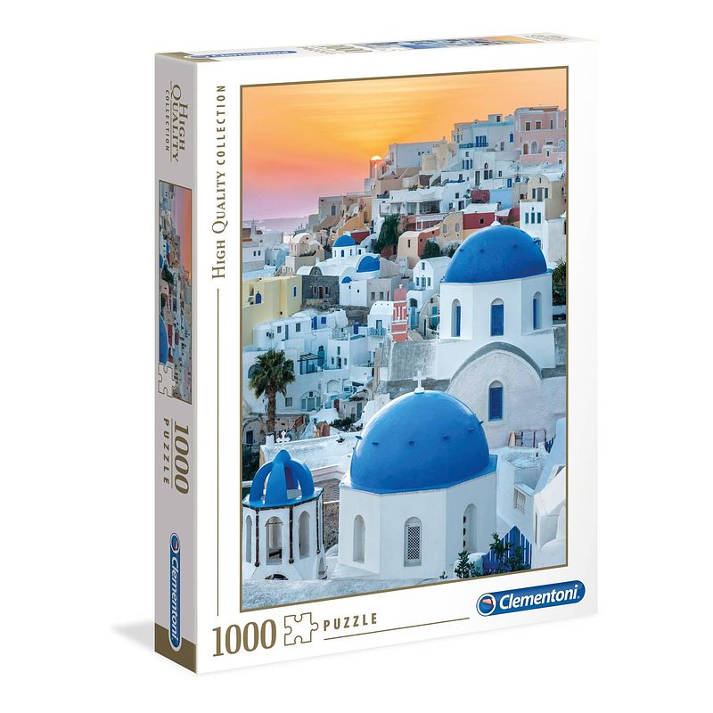 Foto van Clementoni legpuzzel hq - santorini 1000 stukjes