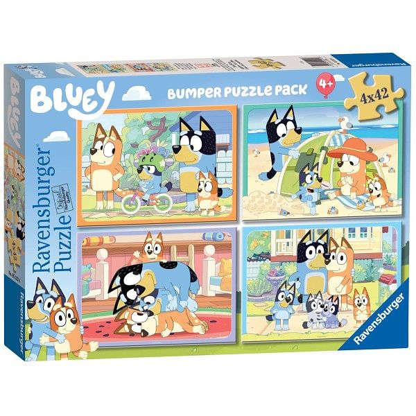 Foto van Ravensburger puzzel bluey 4 x 42 stukjes