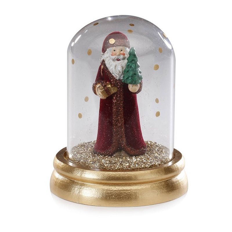 Foto van Sneeuwbol/snowglobe met kerstman 10,5 cm kerstversiering - sneeuwbollen